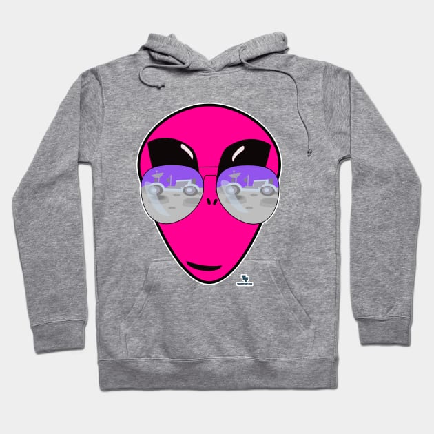 Epic Shades Alien Head Design Hoodie by Tshirtfort